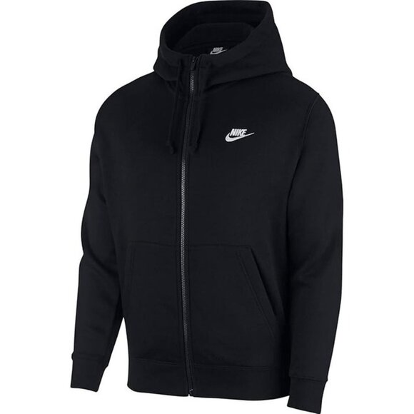 Nike Sportswear Club Fleece Zip Hoodie Size Small Men Black BV2645-010 - Picture 1 of 4